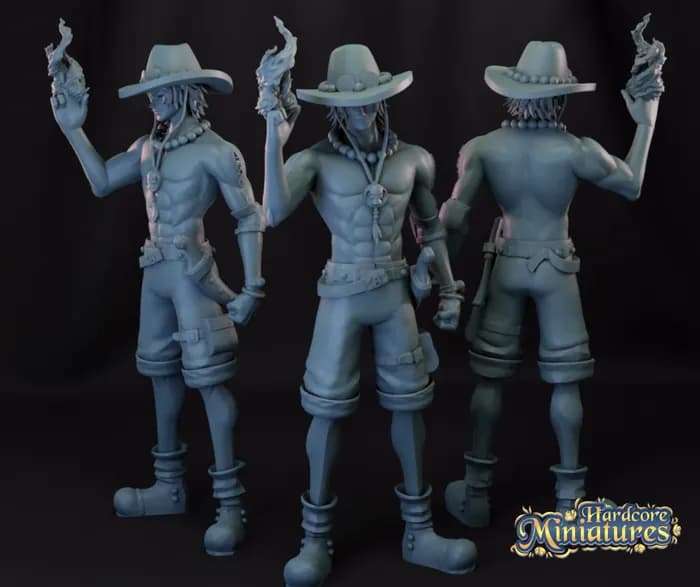 STL - Figura de Portgas D. Ace 2 render 3