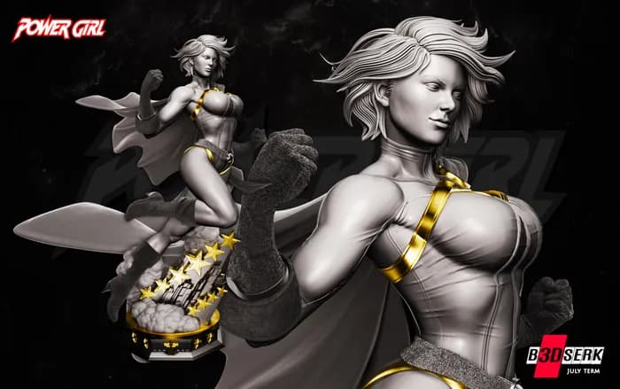 STL - Figura de Power Girl render 4