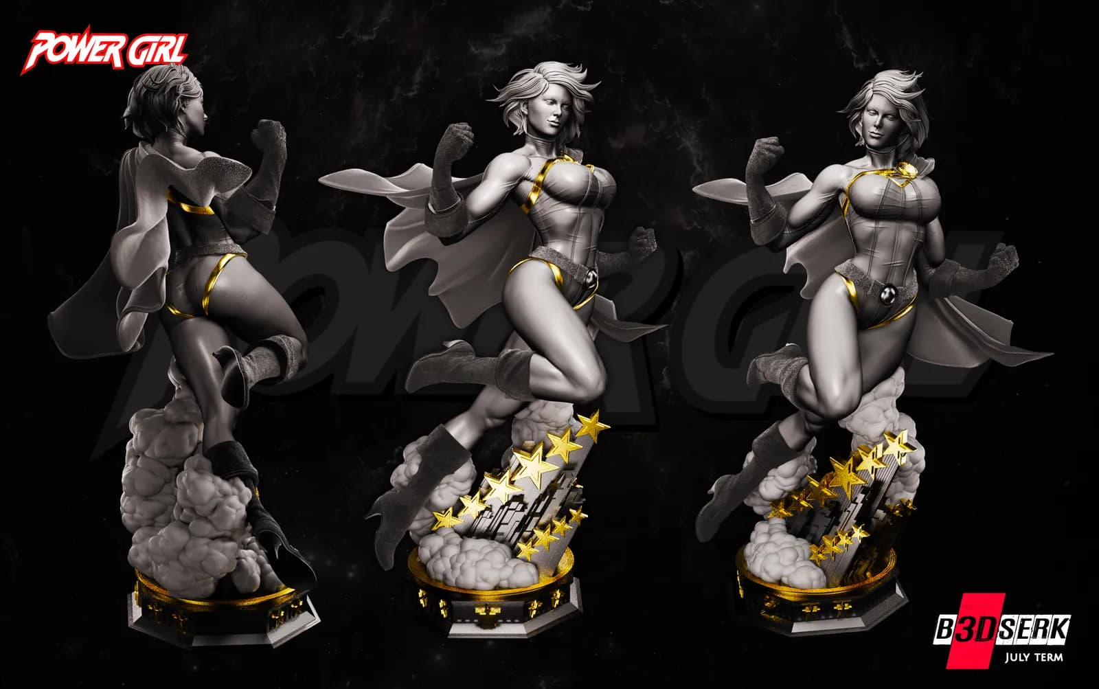 STL - figura de Power Girl 2 render 2