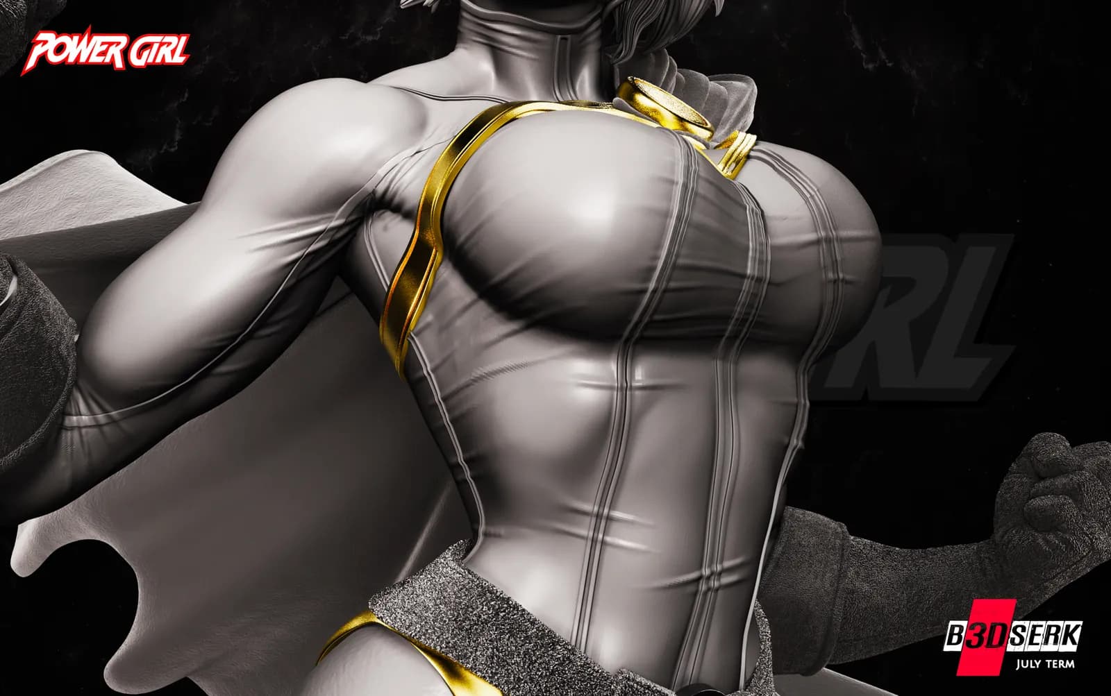 STL - figura de Power Girl 2 render 5