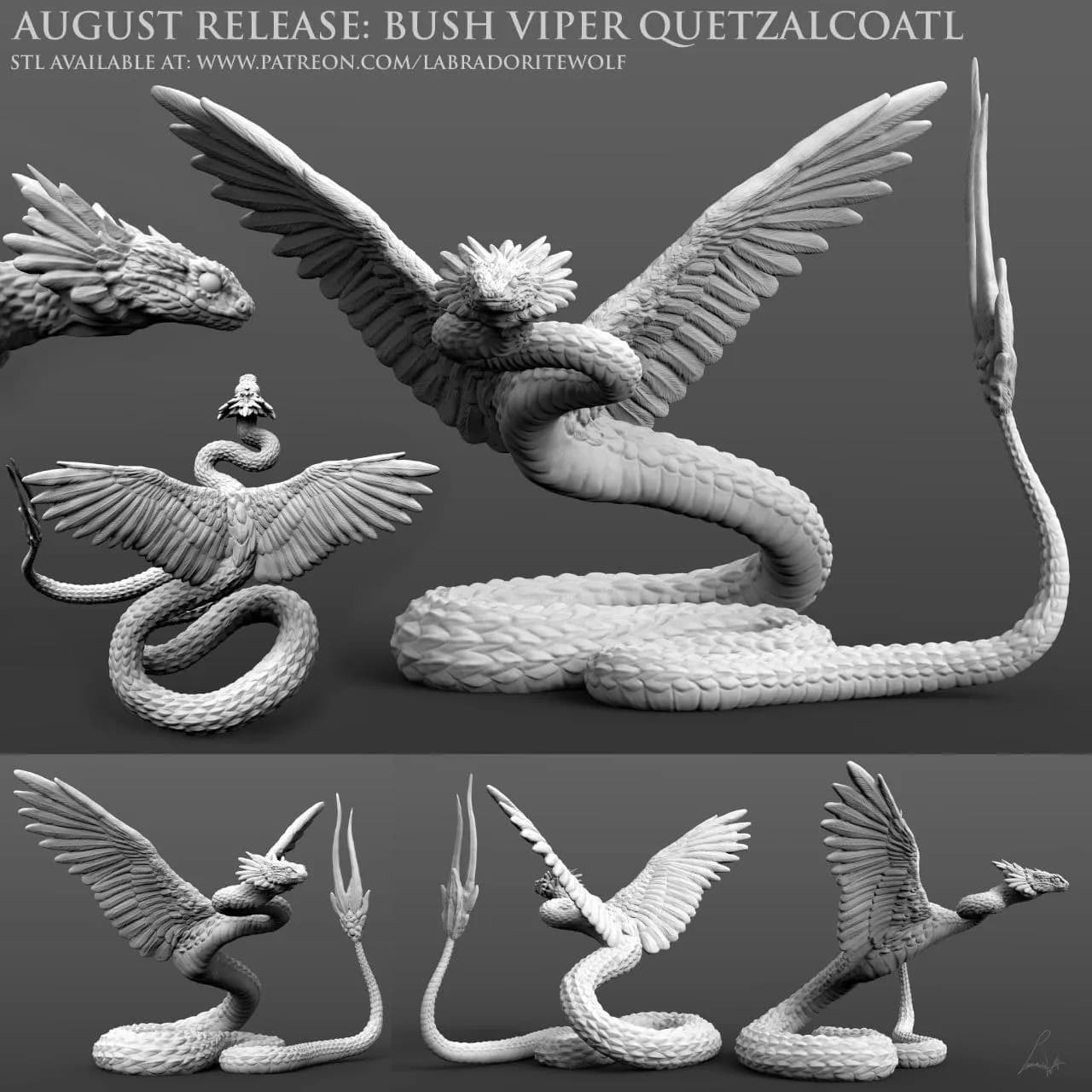 STL - Figura de quetzalcoatl de víbora