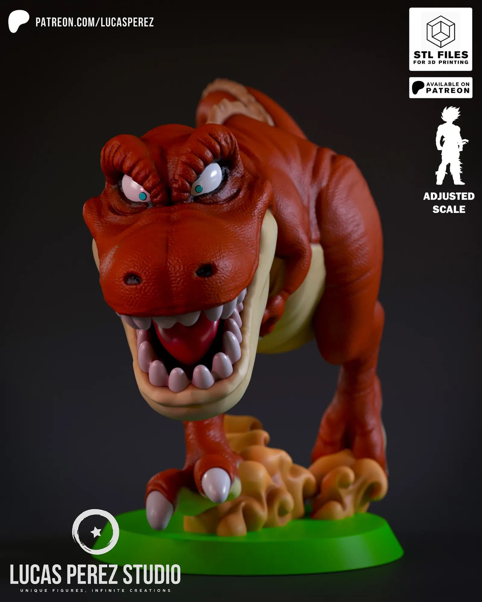 STL - Figura de Rex estilo cartoon