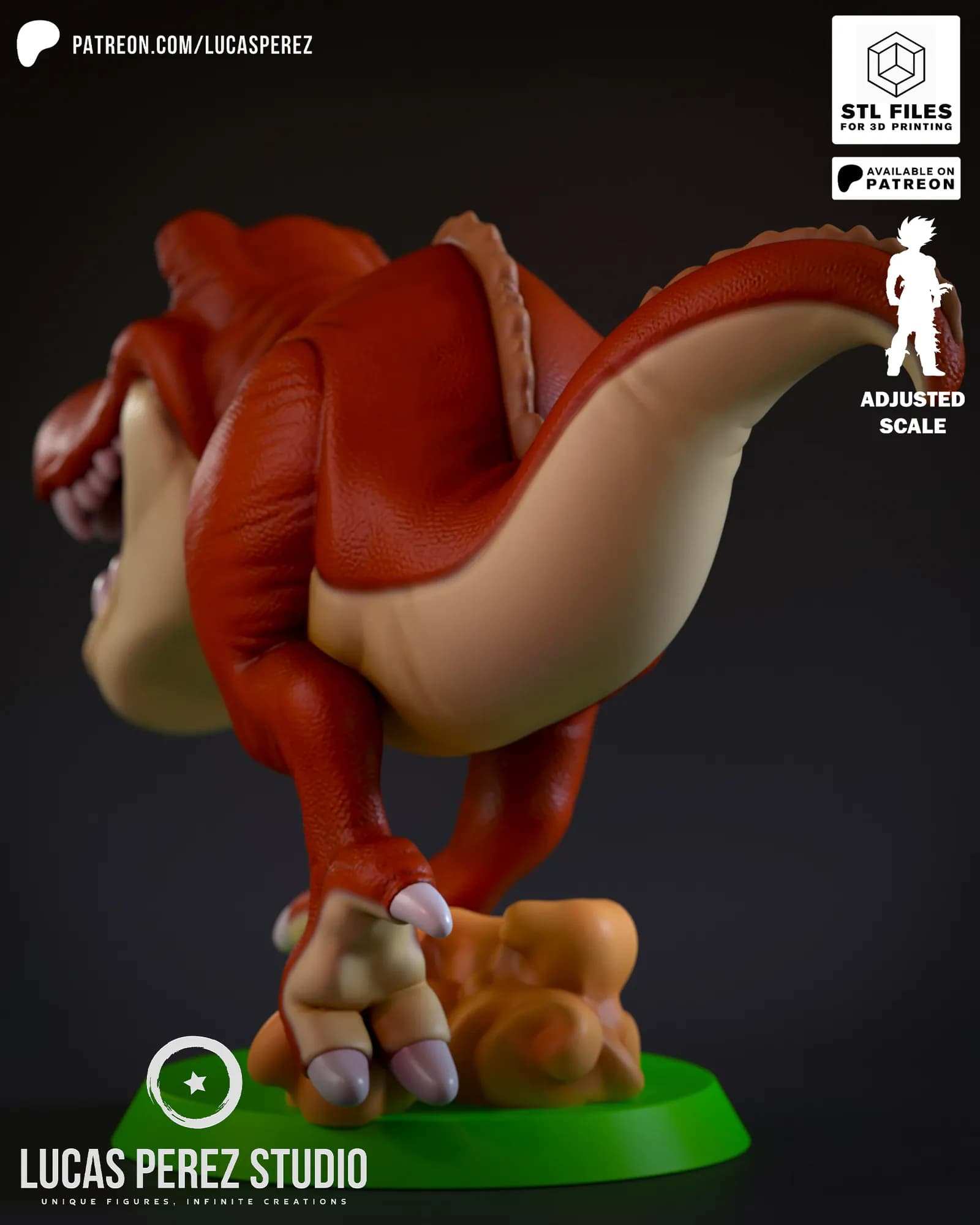 STL - Figura de Rex estilo cartoon render 3