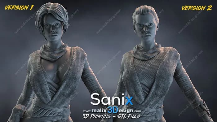 STL - Figura de Rey de Star Wars render 4