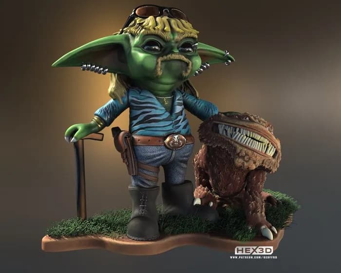STL - figura de rey tigre gremlin