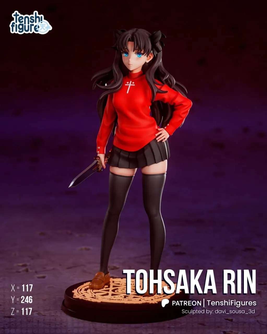 STL - Figura de Rin Tohsaka de Fate
