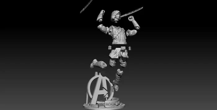 STL - Figura de Ronin de Vengadores render 4