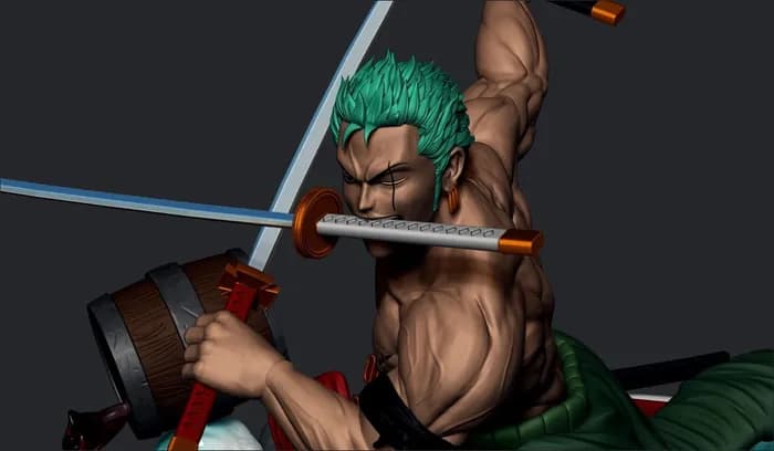 STL - Figura de Roronoa Zoro 2 render 3