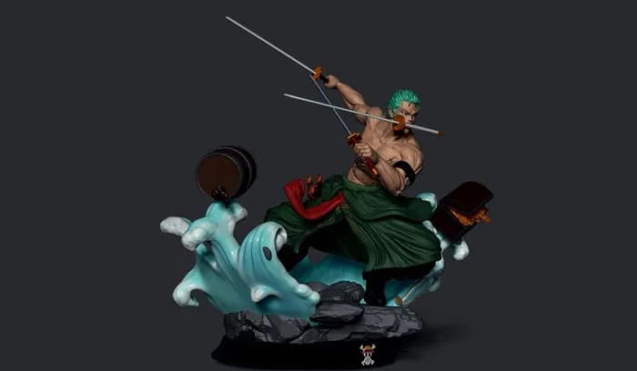 STL - Figura de Roronoa Zoro 2 render 4