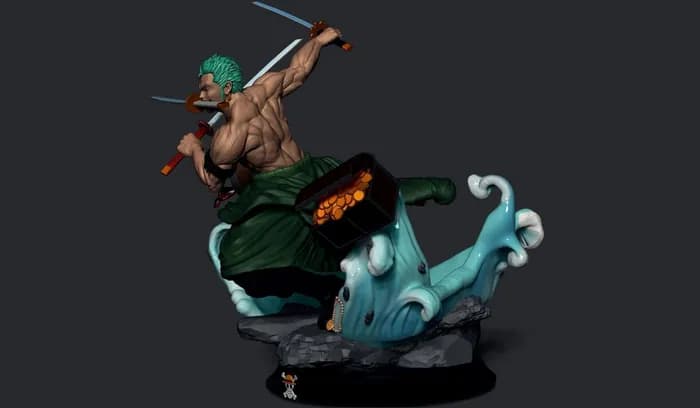 STL - Figura de Roronoa Zoro 2 render 5