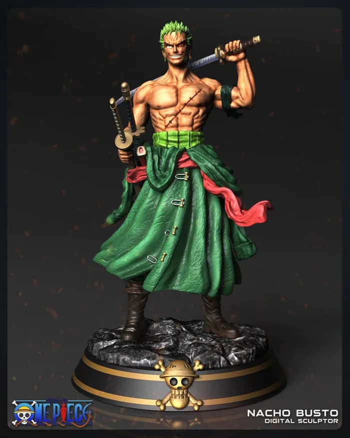 STL - Figura de Roronoa Zoro 3 render 2