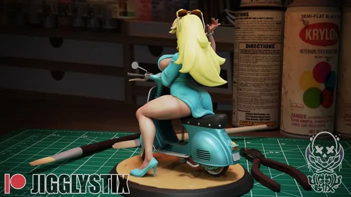 STL - Figura de Rosalina en Scooter render 2
