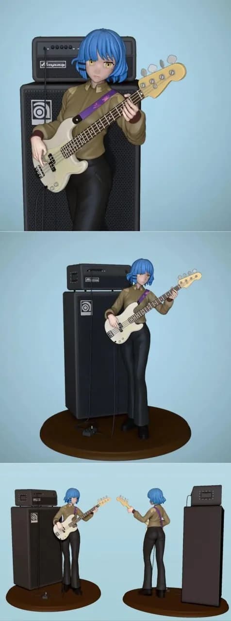STL - Figura de Ryo de Bocchi the Rock