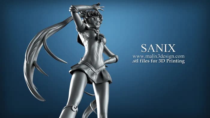 STL - Figura de Sailor Moon 2 render 2