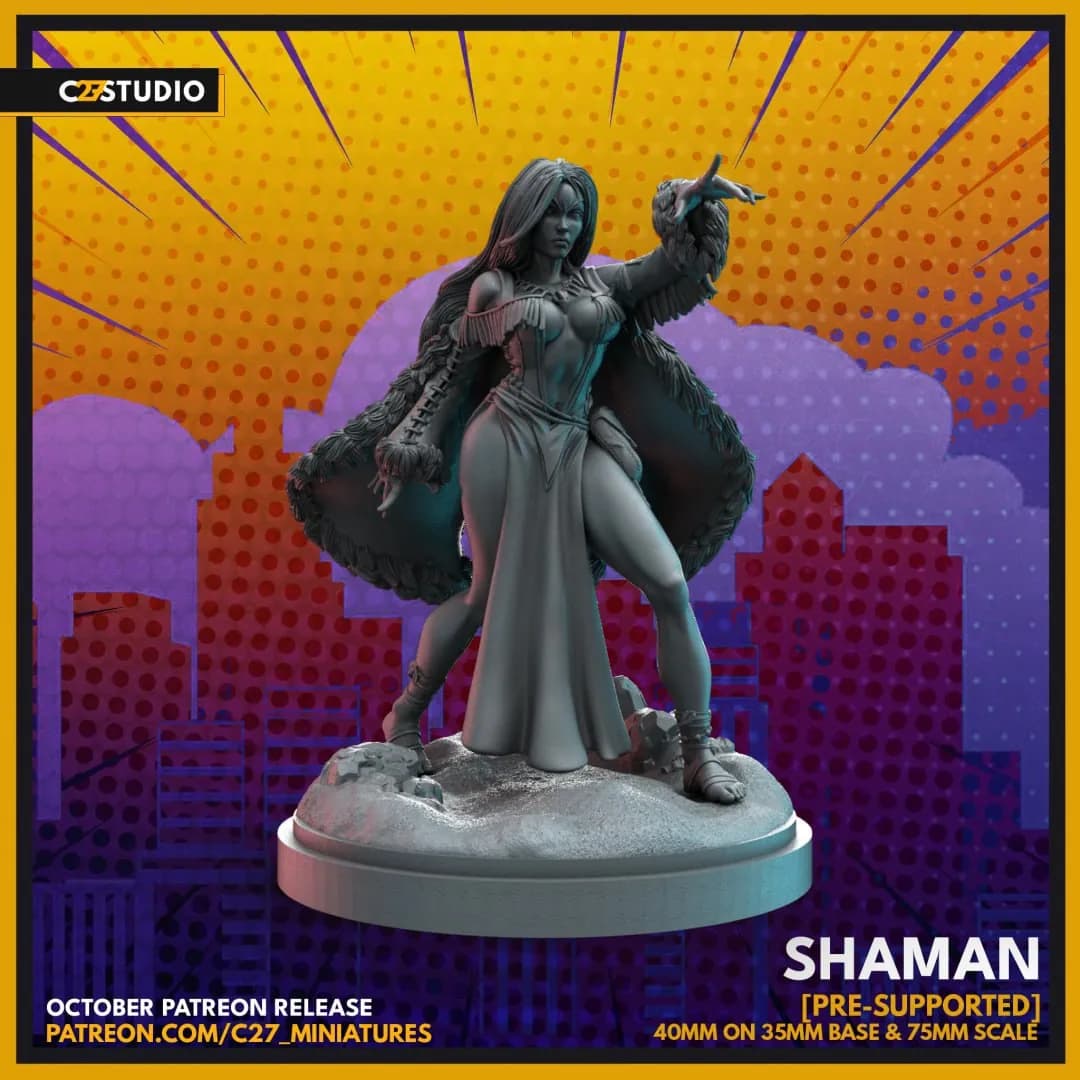 STL - Figura de Shaman con capa