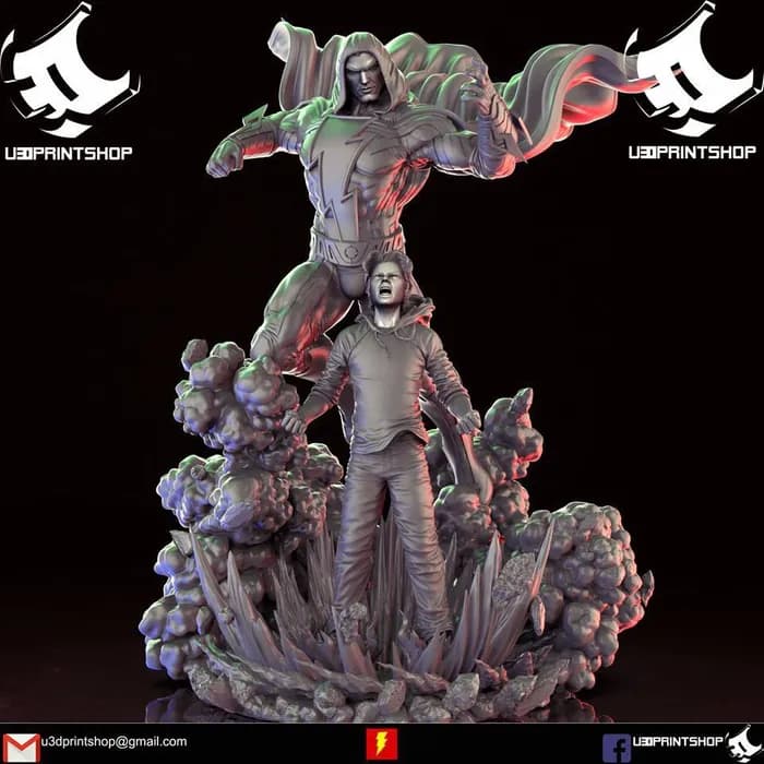 STL - Figura de Shazam y Billy Batson render 2