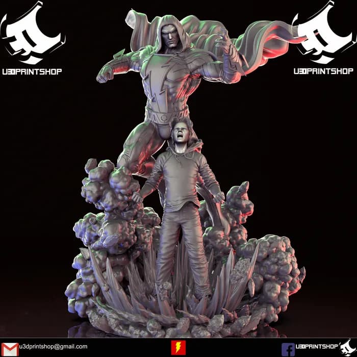 STL - Figura de Shazam y Billy Batson render 3