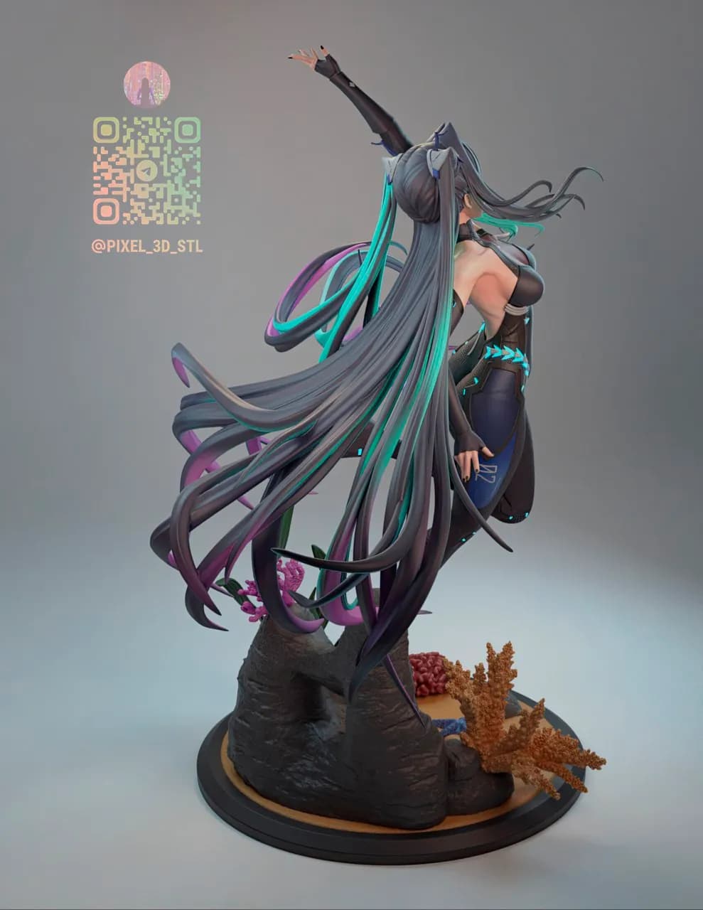 STL - Figura de Sirena Alienígena render 2
