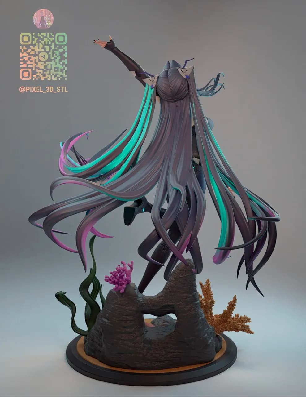 STL - Figura de Sirena Alienígena render 4