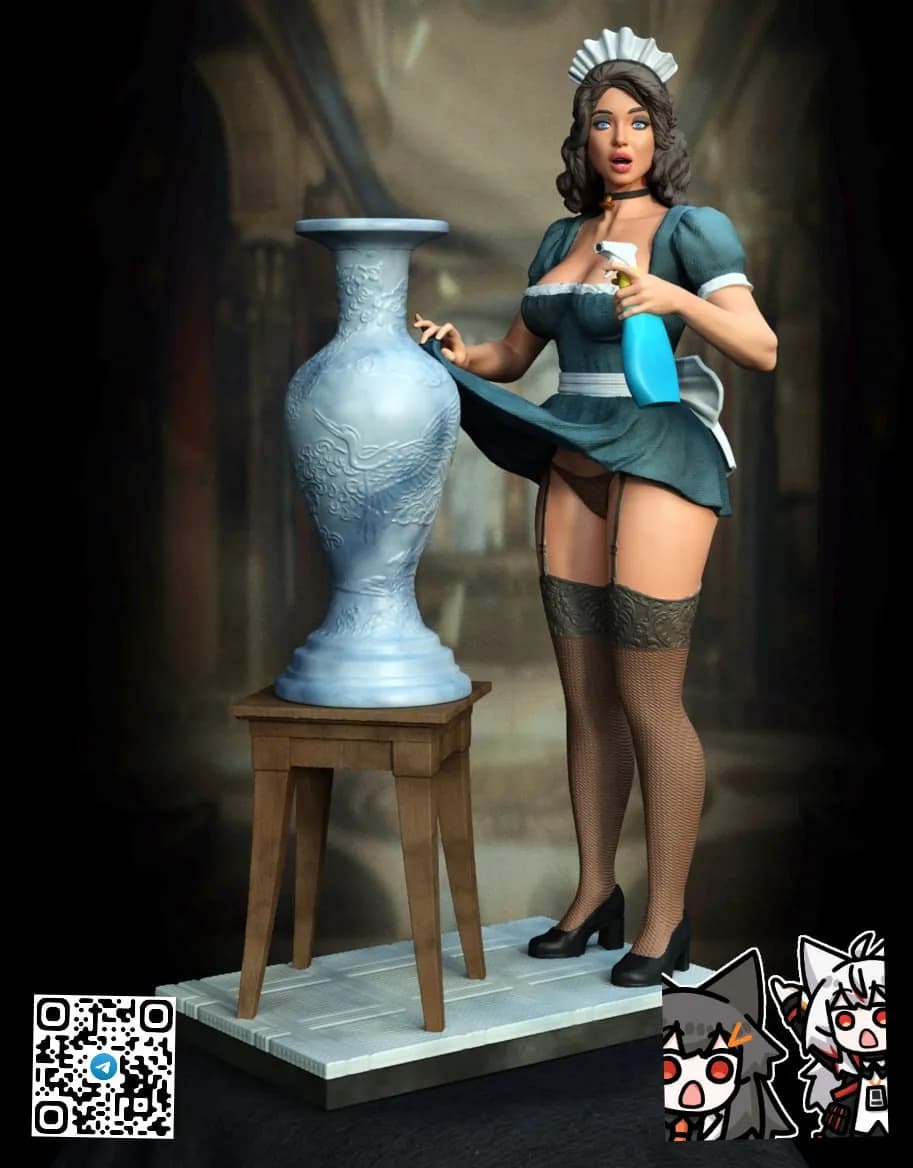 STL - figura de sirvienta sugerente