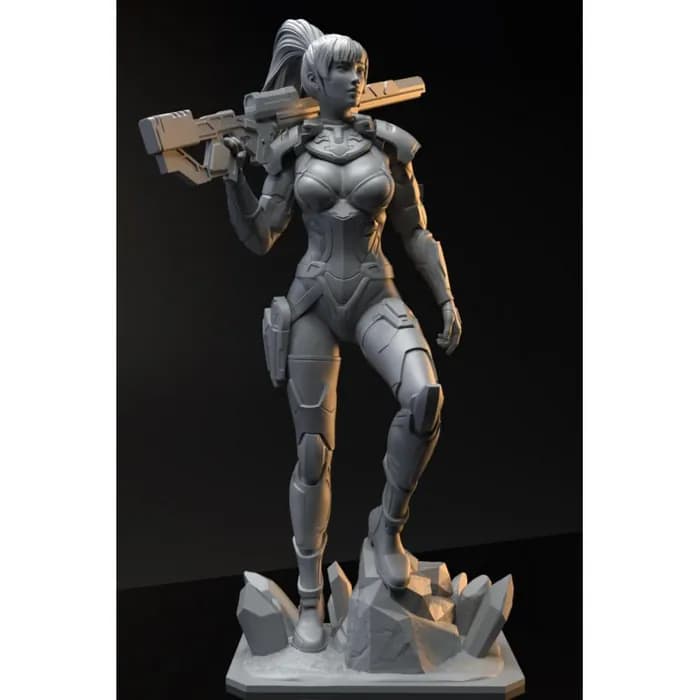 STL - Figura de Sniper Élite Femenina render 3