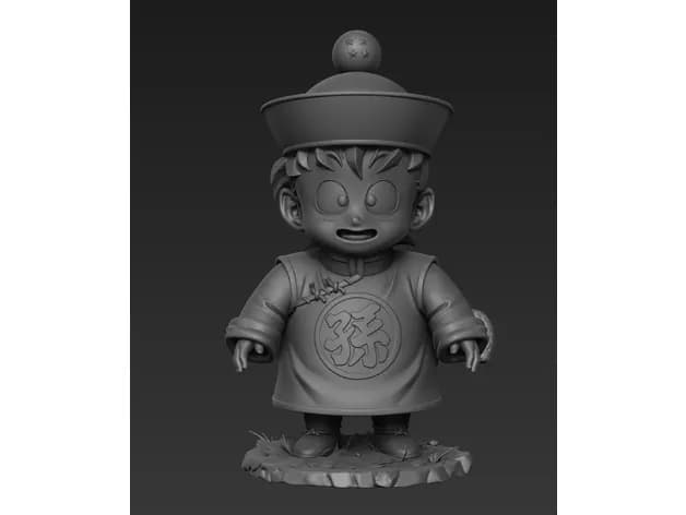 STL - Figura de Son Gohan Joven render 2