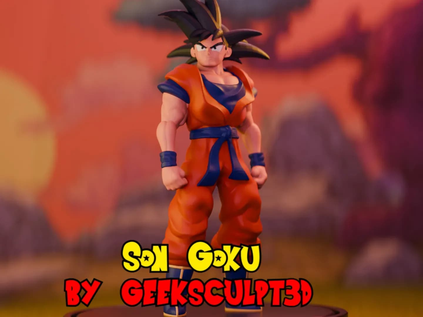 STL - Figura de Son Goku render 2
