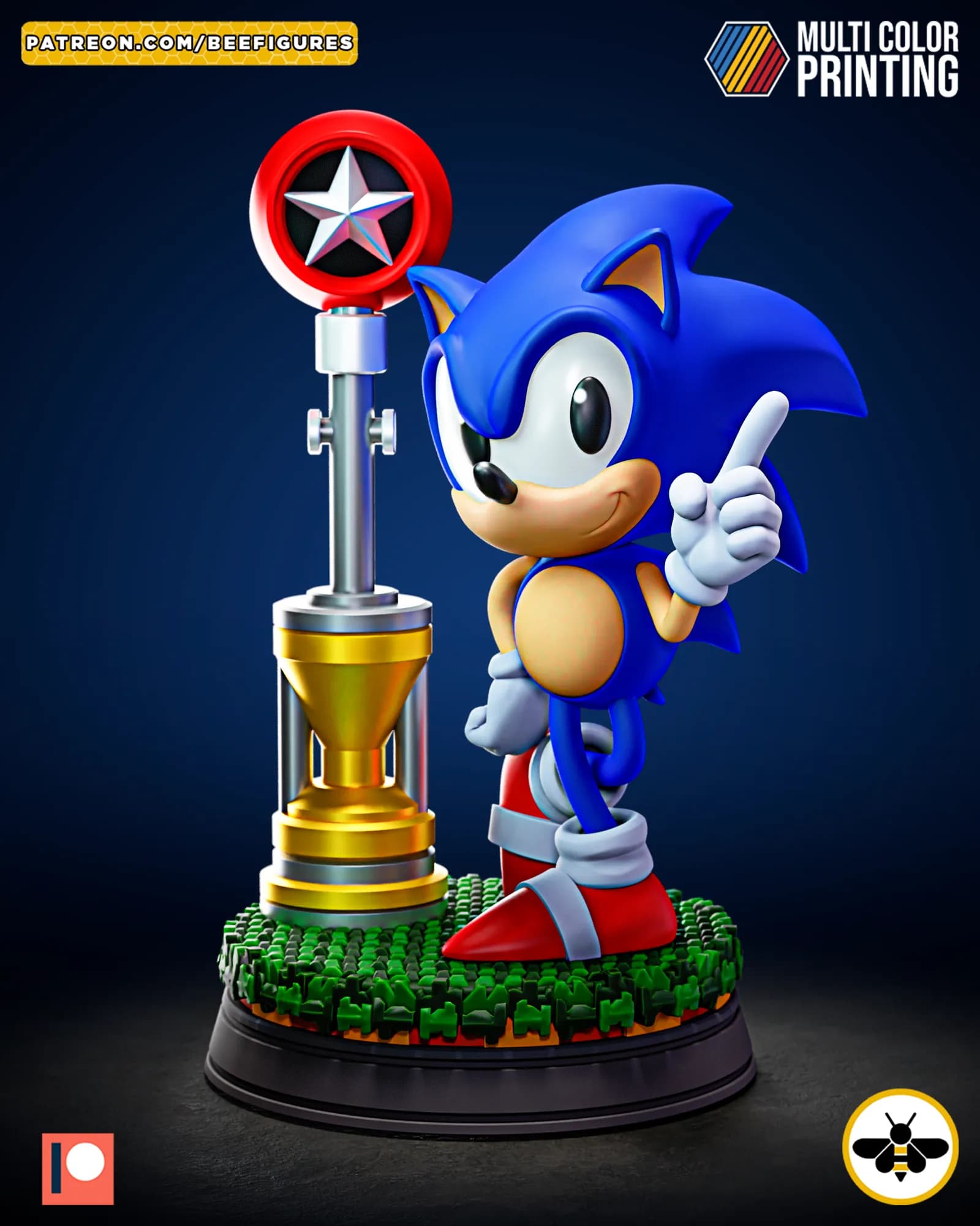STL - Figura de Sonic el Erizo 2 render 2