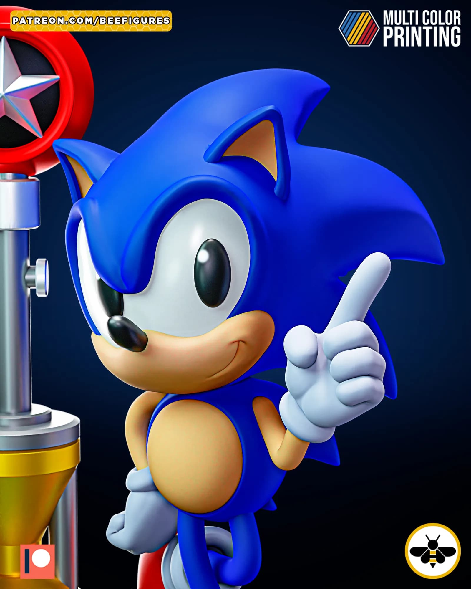 STL - Figura de Sonic el Erizo 2 render 3