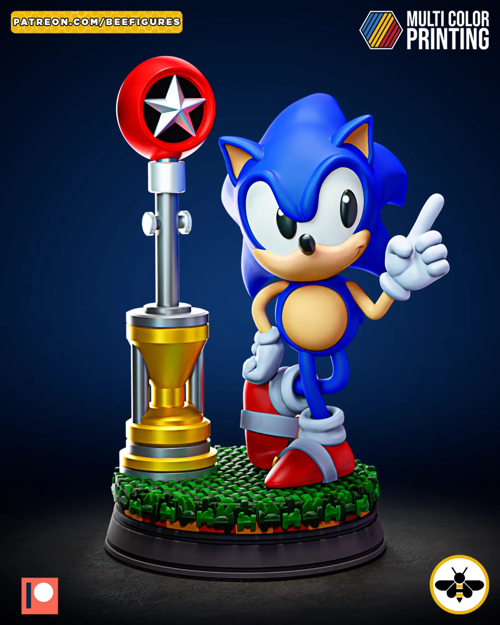 STL - Figura de Sonic el Erizo 2 render 4