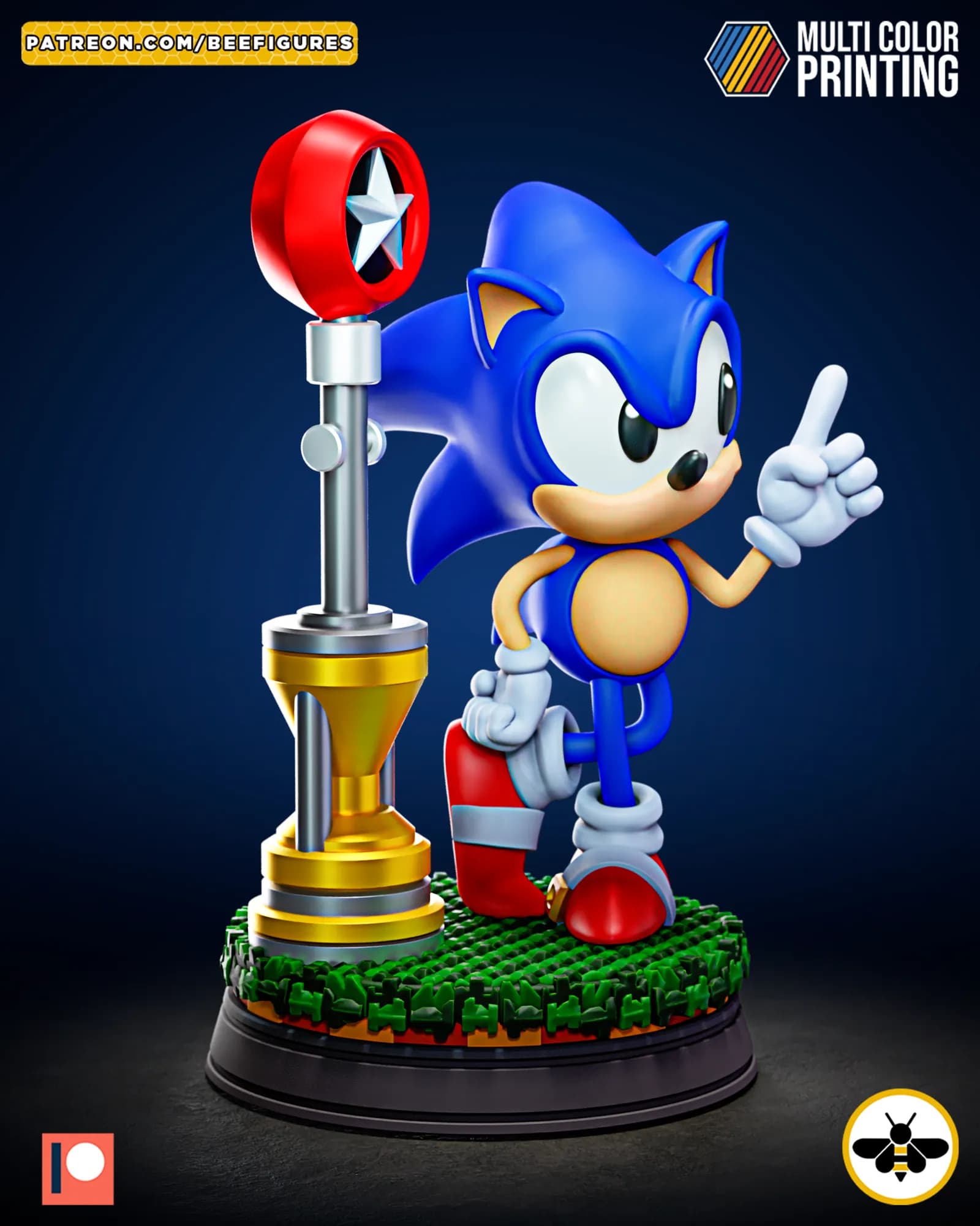 STL - Figura de Sonic el Erizo 2 render 5