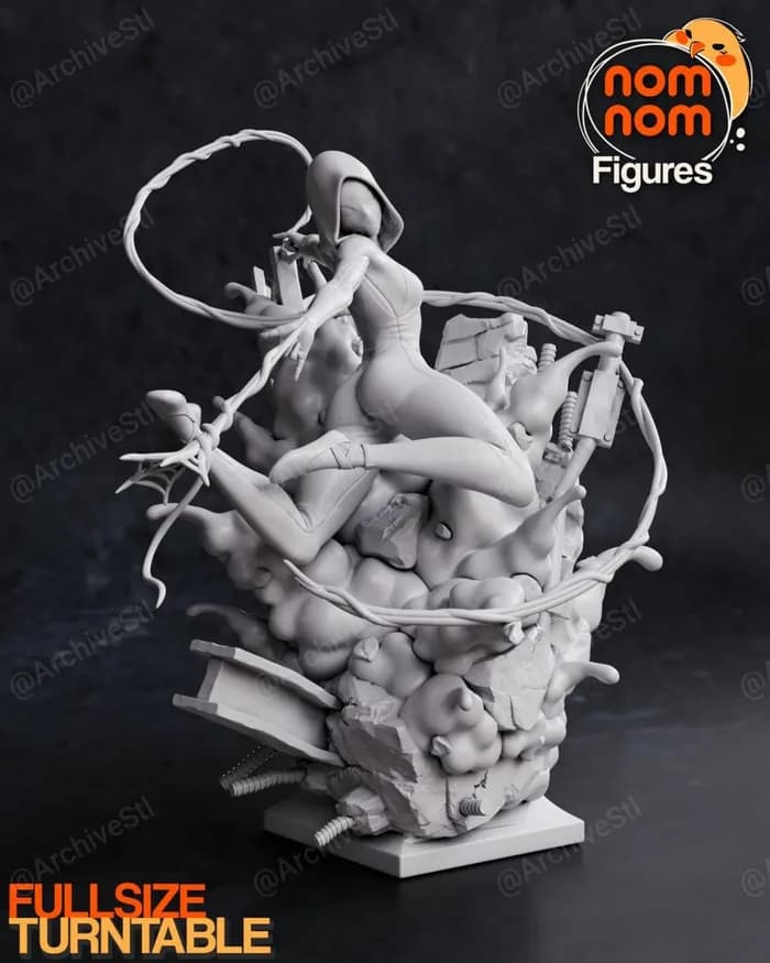 STL - figura de Spider Gwen 2 render 2