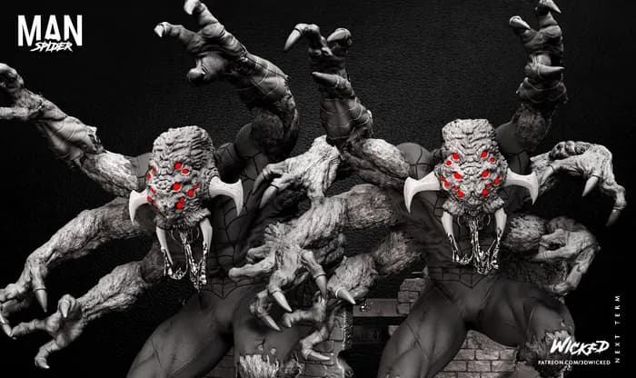 STL - Figura de Spider Man Maligno render 3