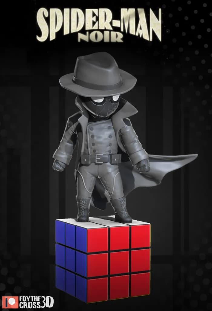 STL - Figura de Spider Man Noir render 3