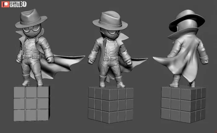 STL - Figura de Spider Man Noir render 4