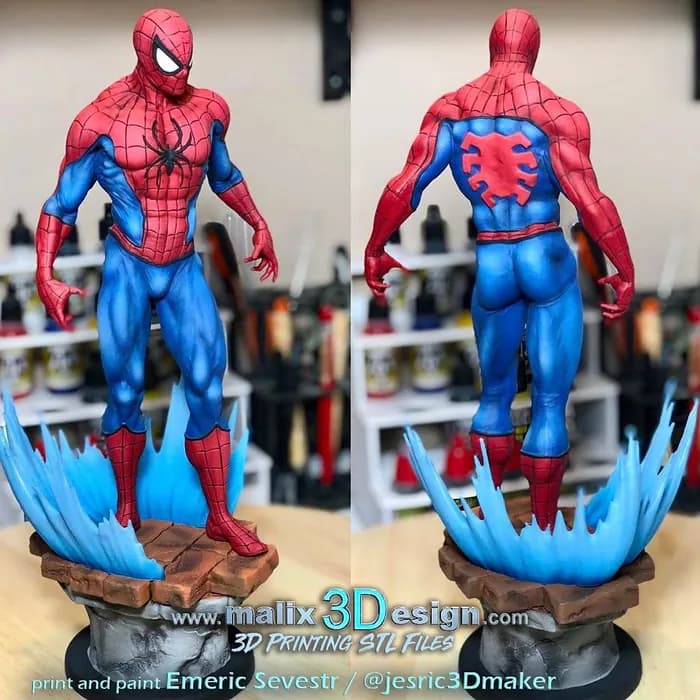 STL - Figura de Spiderman render 3