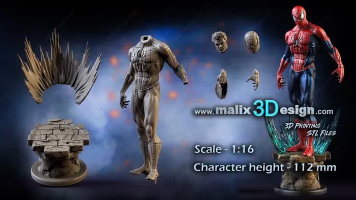 STL - Figura de Spiderman render 4