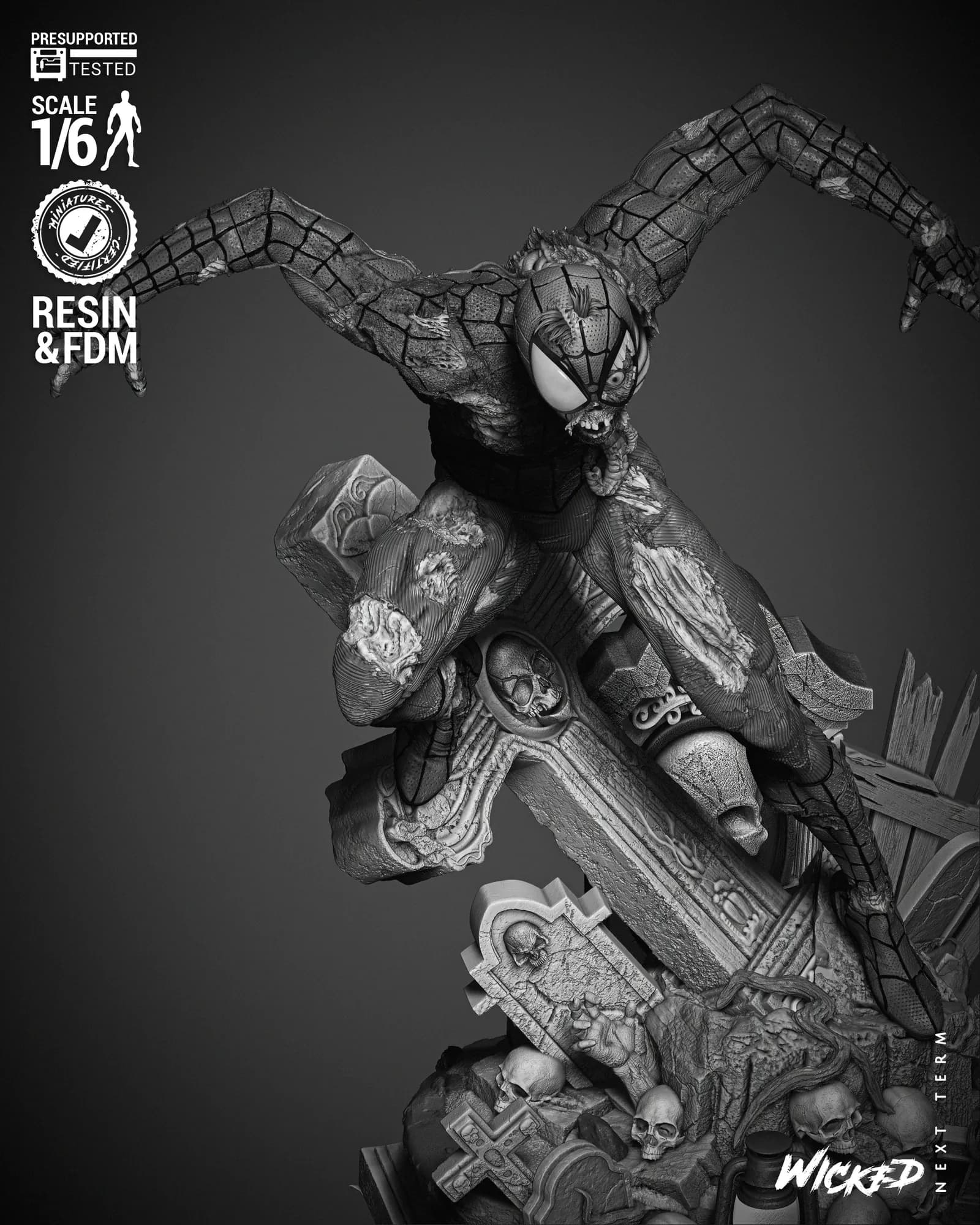 STL - Figura de Spiderman Zombie