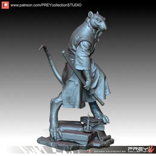 STL - Figura de Splinter Samurái render 3