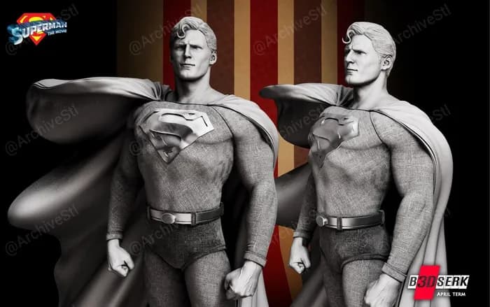 STL - Figura de Superman 1978 render 4