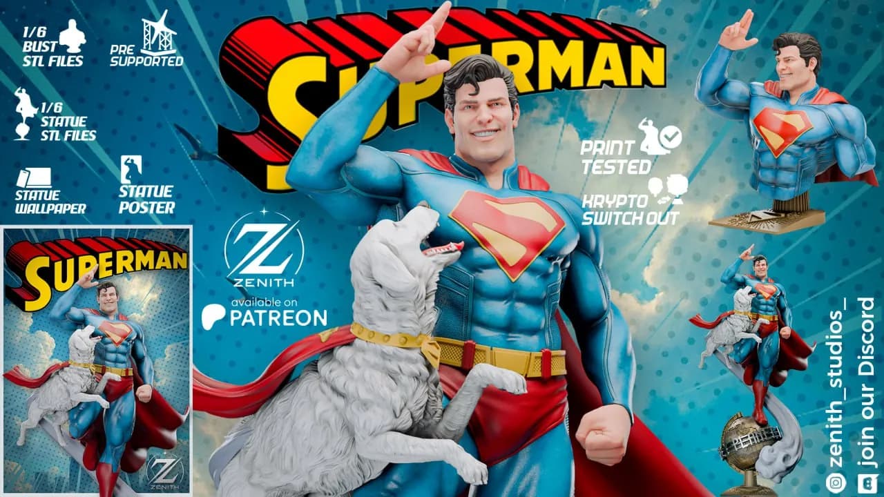 STL - Figura de Superman y Krypto