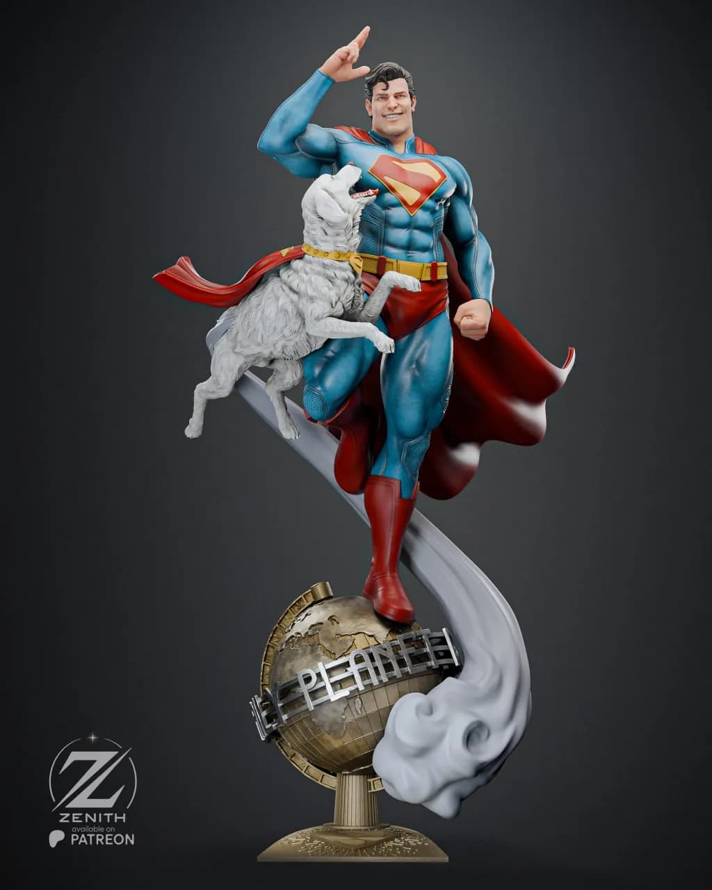 STL - Figura de Superman y Krypto render 3