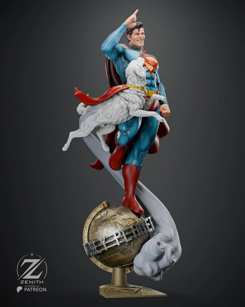 STL - Figura de Superman y Krypto render 4