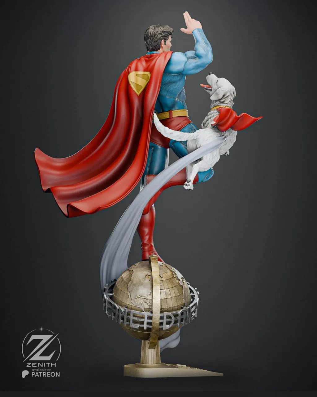 STL - Figura de Superman y Krypto render 5