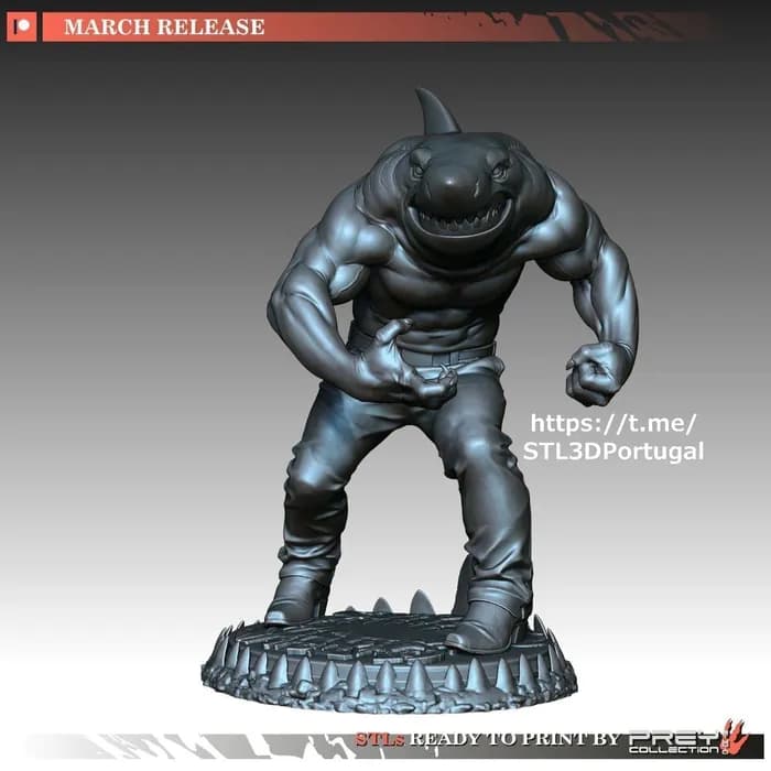 STL - Figura de Tiburón Humano