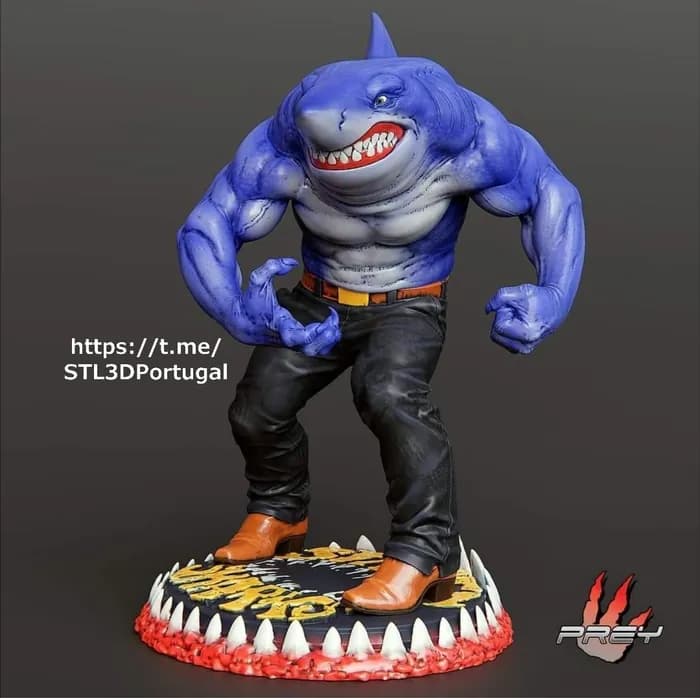 STL - Figura de Tiburón Humano