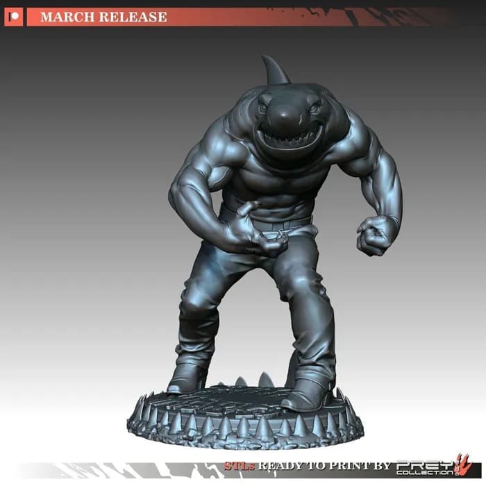 STL - Figura de Tiburón Humano
