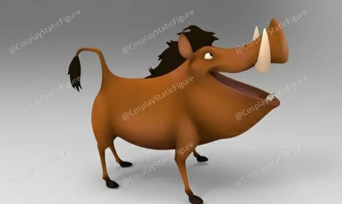 STL - Figura de Timón y Pumba render 4