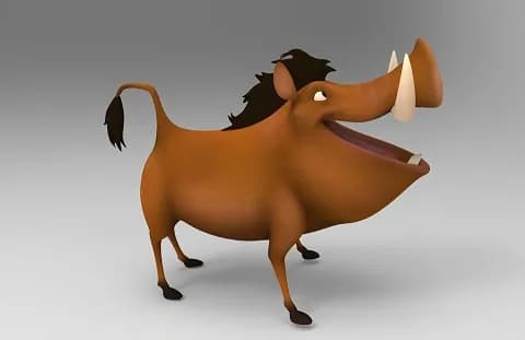 STL - Figura de Timón y Pumba render 5