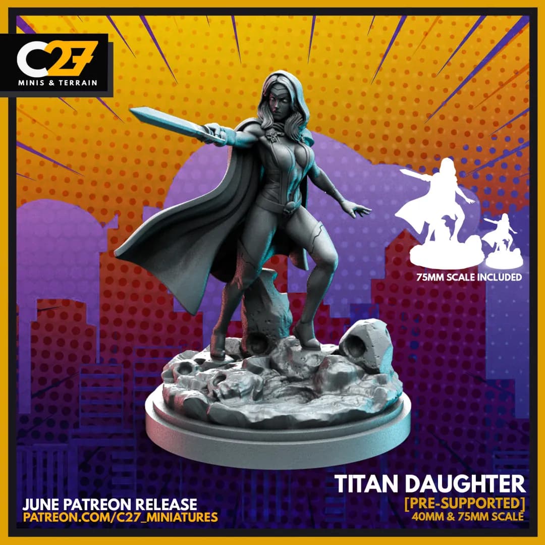 STL - Figura de titan hija render 2